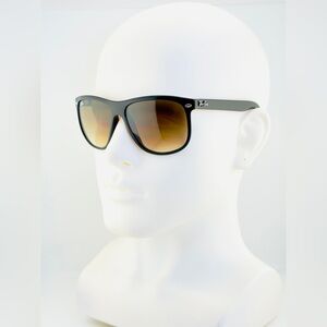 Ray-Ban Boyfriend Sunglasses RB4147 Polished Black On Brown Square Gradient lens